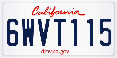 CA license plate 6WVT115