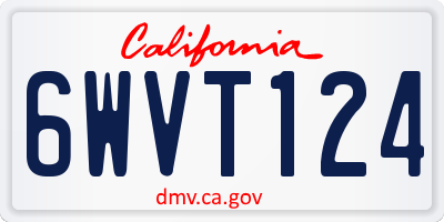 CA license plate 6WVT124