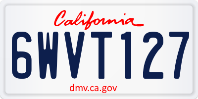 CA license plate 6WVT127