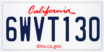 CA license plate 6WVT130