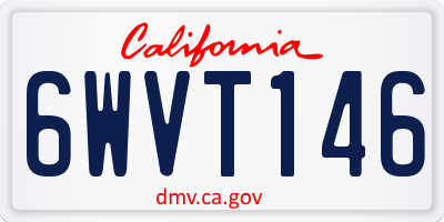 CA license plate 6WVT146