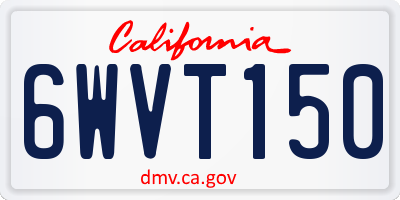 CA license plate 6WVT150