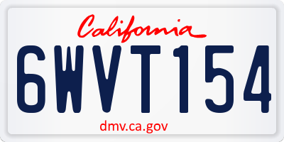 CA license plate 6WVT154