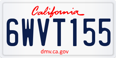CA license plate 6WVT155