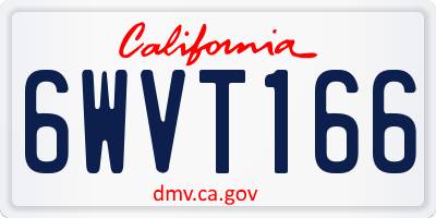 CA license plate 6WVT166