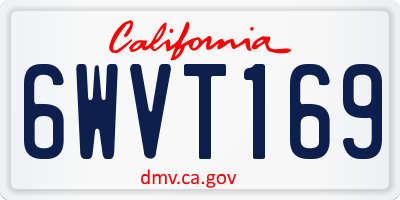 CA license plate 6WVT169