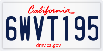 CA license plate 6WVT195