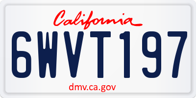 CA license plate 6WVT197