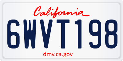 CA license plate 6WVT198