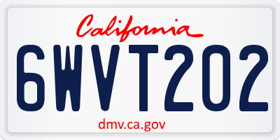 CA license plate 6WVT202