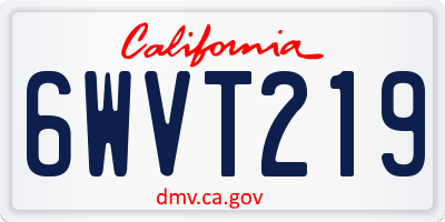 CA license plate 6WVT219