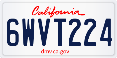 CA license plate 6WVT224