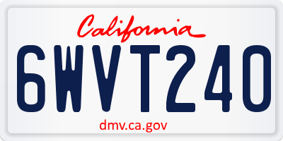 CA license plate 6WVT240