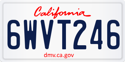 CA license plate 6WVT246