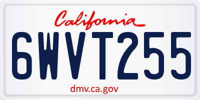 CA license plate 6WVT255