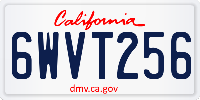 CA license plate 6WVT256