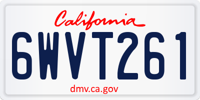 CA license plate 6WVT261