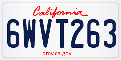 CA license plate 6WVT263