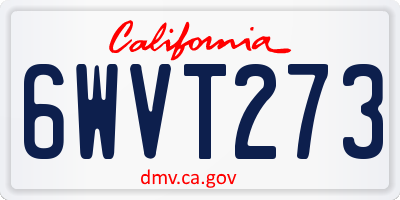 CA license plate 6WVT273