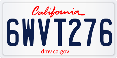 CA license plate 6WVT276