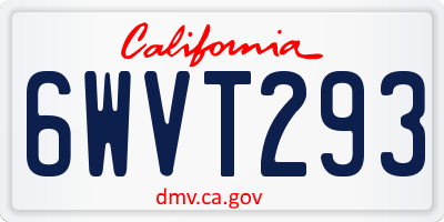 CA license plate 6WVT293