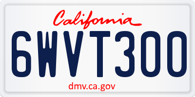 CA license plate 6WVT300