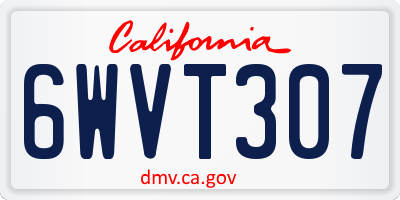 CA license plate 6WVT307