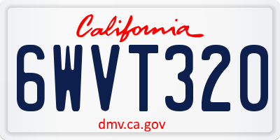 CA license plate 6WVT320