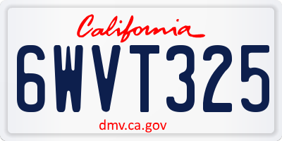CA license plate 6WVT325