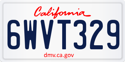 CA license plate 6WVT329