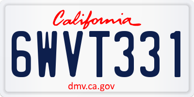 CA license plate 6WVT331
