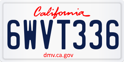 CA license plate 6WVT336