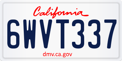 CA license plate 6WVT337