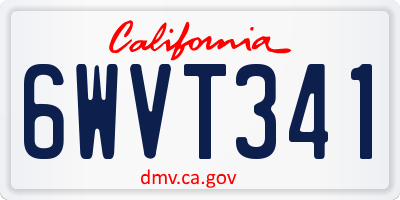CA license plate 6WVT341