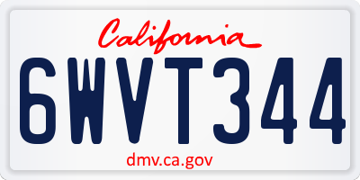 CA license plate 6WVT344