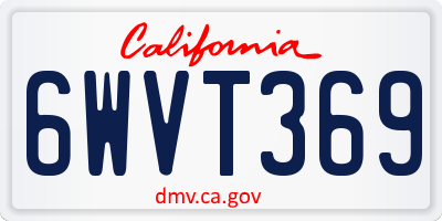 CA license plate 6WVT369