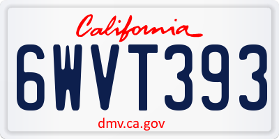 CA license plate 6WVT393