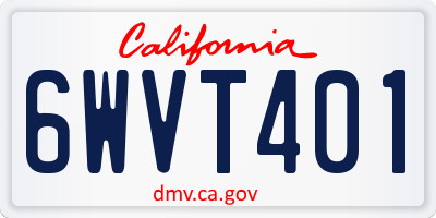 CA license plate 6WVT401