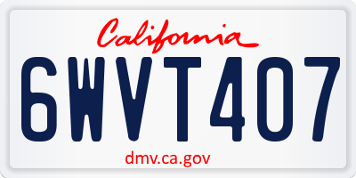 CA license plate 6WVT407