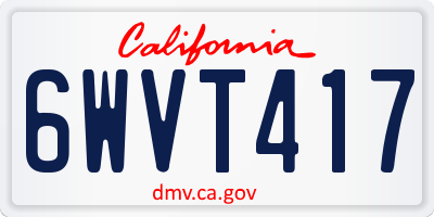 CA license plate 6WVT417