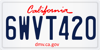 CA license plate 6WVT420
