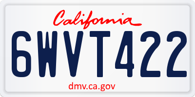 CA license plate 6WVT422
