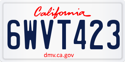 CA license plate 6WVT423