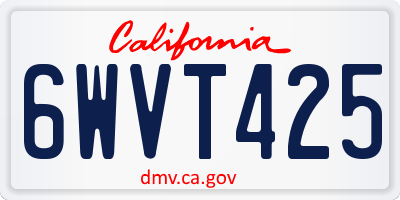 CA license plate 6WVT425