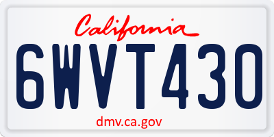 CA license plate 6WVT430