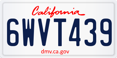CA license plate 6WVT439