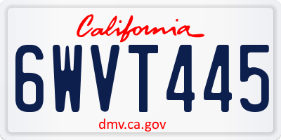CA license plate 6WVT445