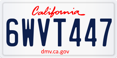CA license plate 6WVT447