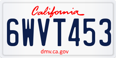 CA license plate 6WVT453