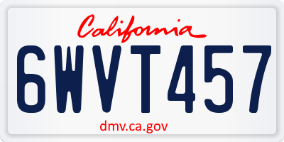 CA license plate 6WVT457